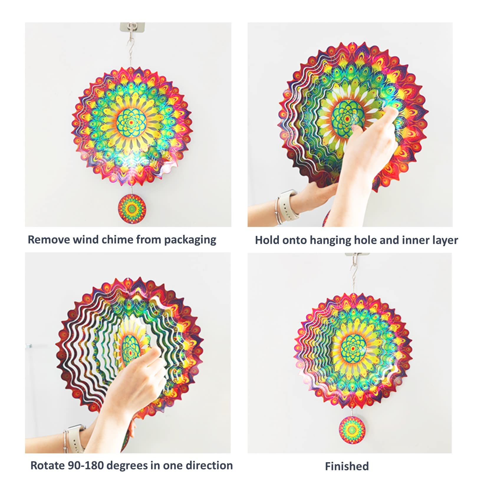 Colorful3D Rotating Reflective Wind Chime