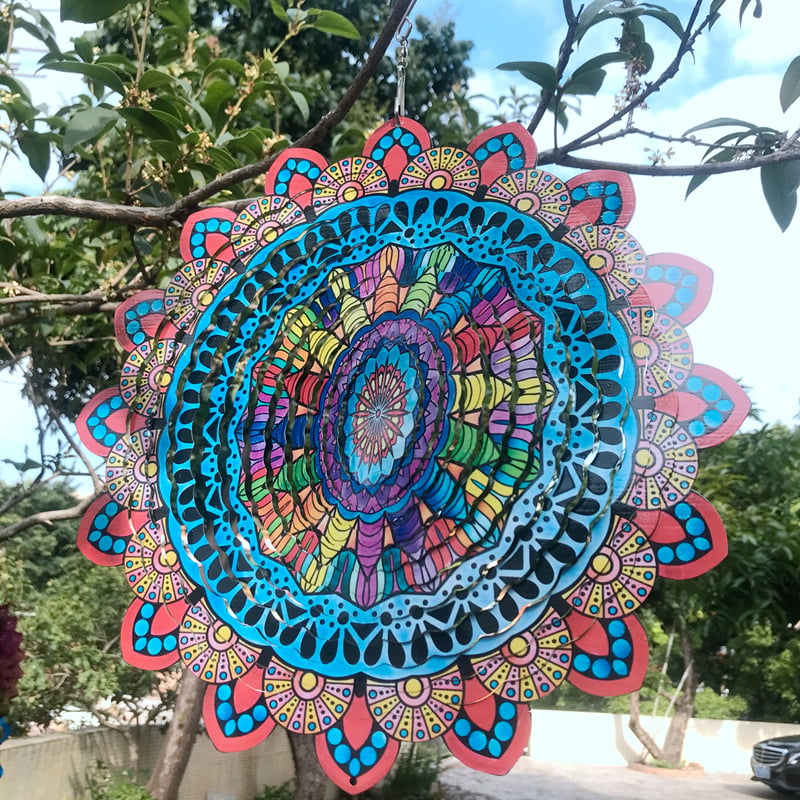 Colorful 3D Rotating Reflective Wind Chime