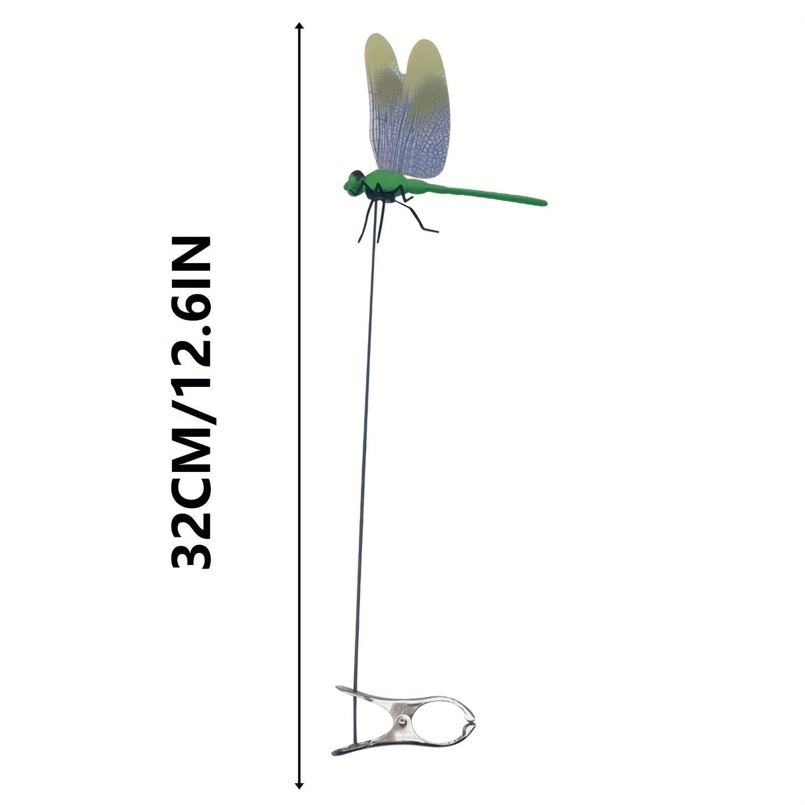 4/8/12pcs 3D Realistic Artificial Dragonfly Bug Repellent Clips - Vibrant Colors, Durable Plastic, No Batteries Needed, Multi-Use for Hats, Garden Stakes & Patio Decor, 4 Colors (Green/Blue/Red/Yellow)Metal Clip Mosquito Repellent Hat Clip