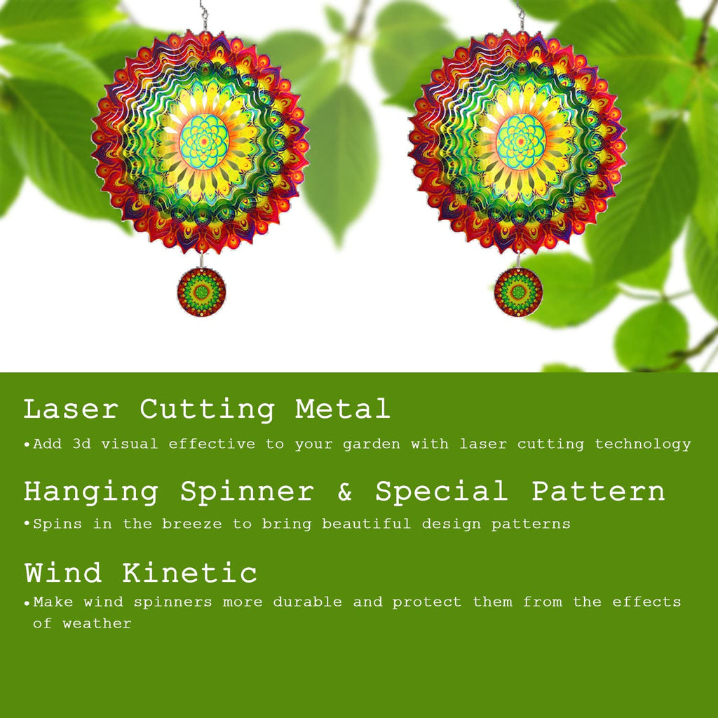 Peacock Feather 3D Rotating Reflective Wind Chime