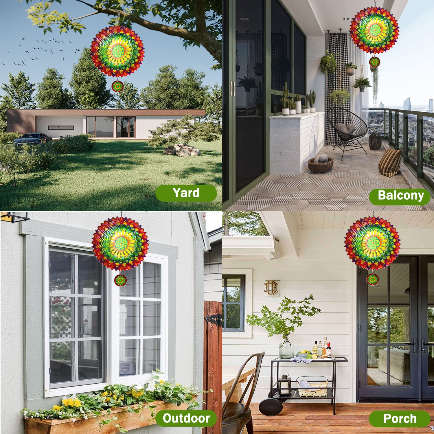Colorful3D Rotating Reflective Wind Chime