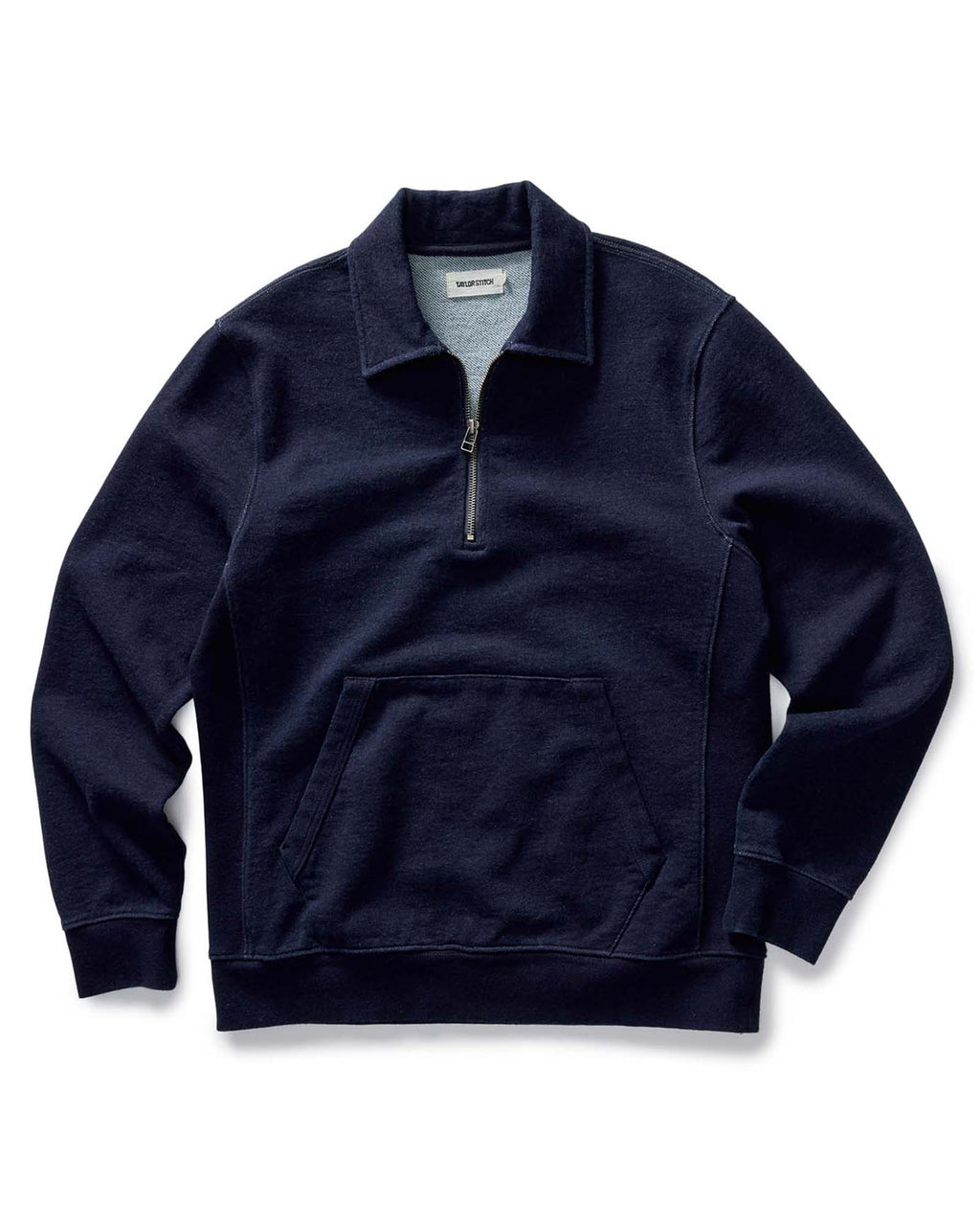 The Apres Quarter Zip in Rinsed Indigo Terry