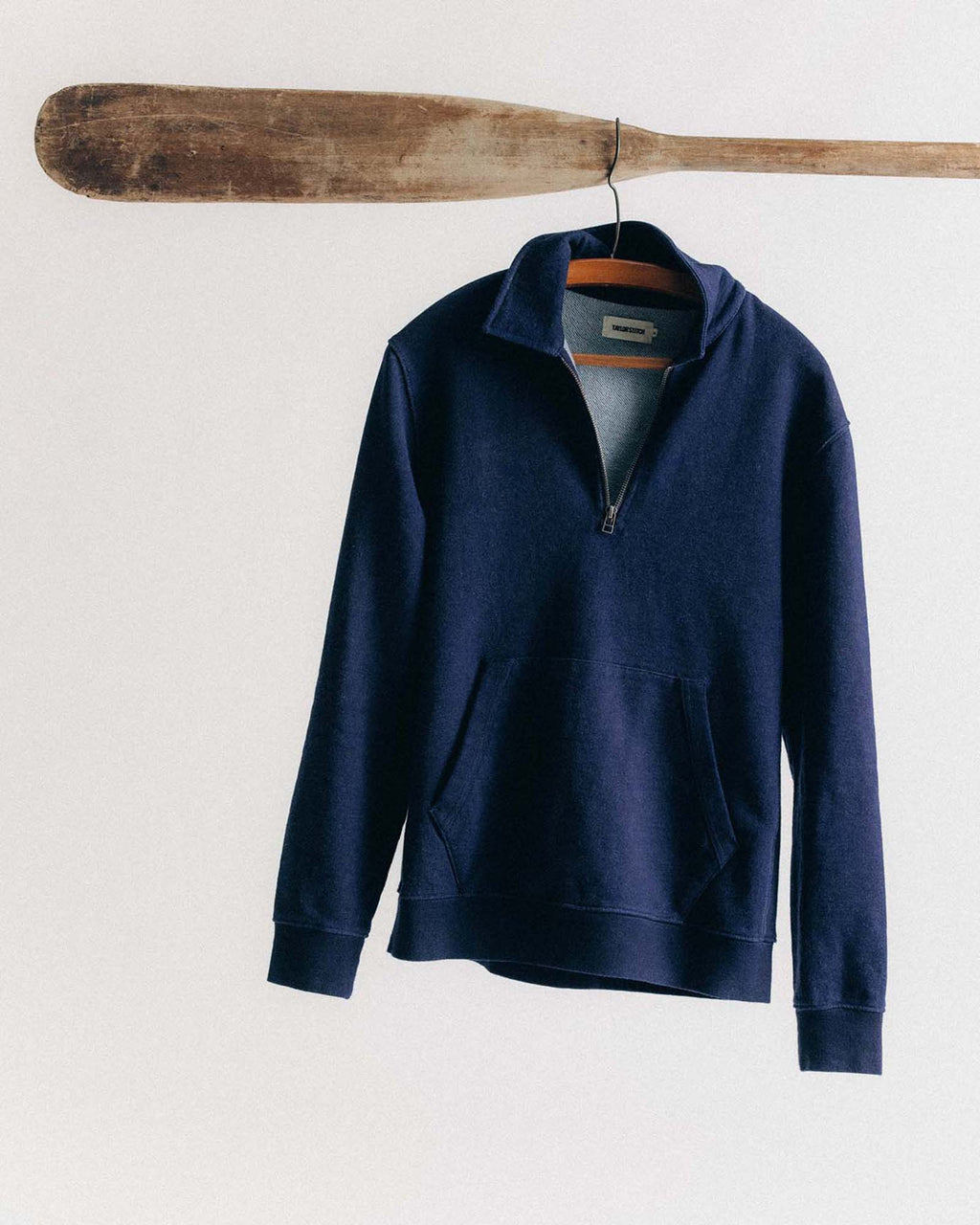 The Apres Quarter Zip in Rinsed Indigo Terry