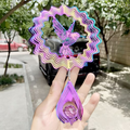 Colorful 3D hummingbird water drop rotating wind chime