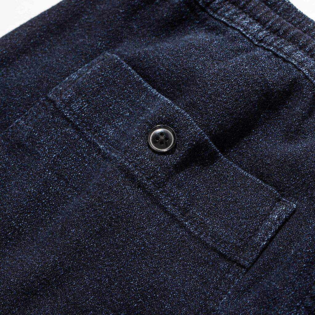 The Après Short in Indigo Crepe