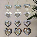 Heart-shaped 3D Rotating Reflective Wind Chime (heart to heart)