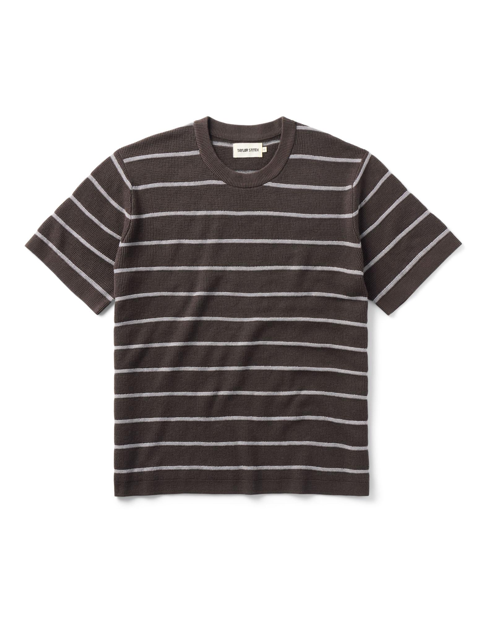 The Brody Sweater Tee in Espresso Stripe