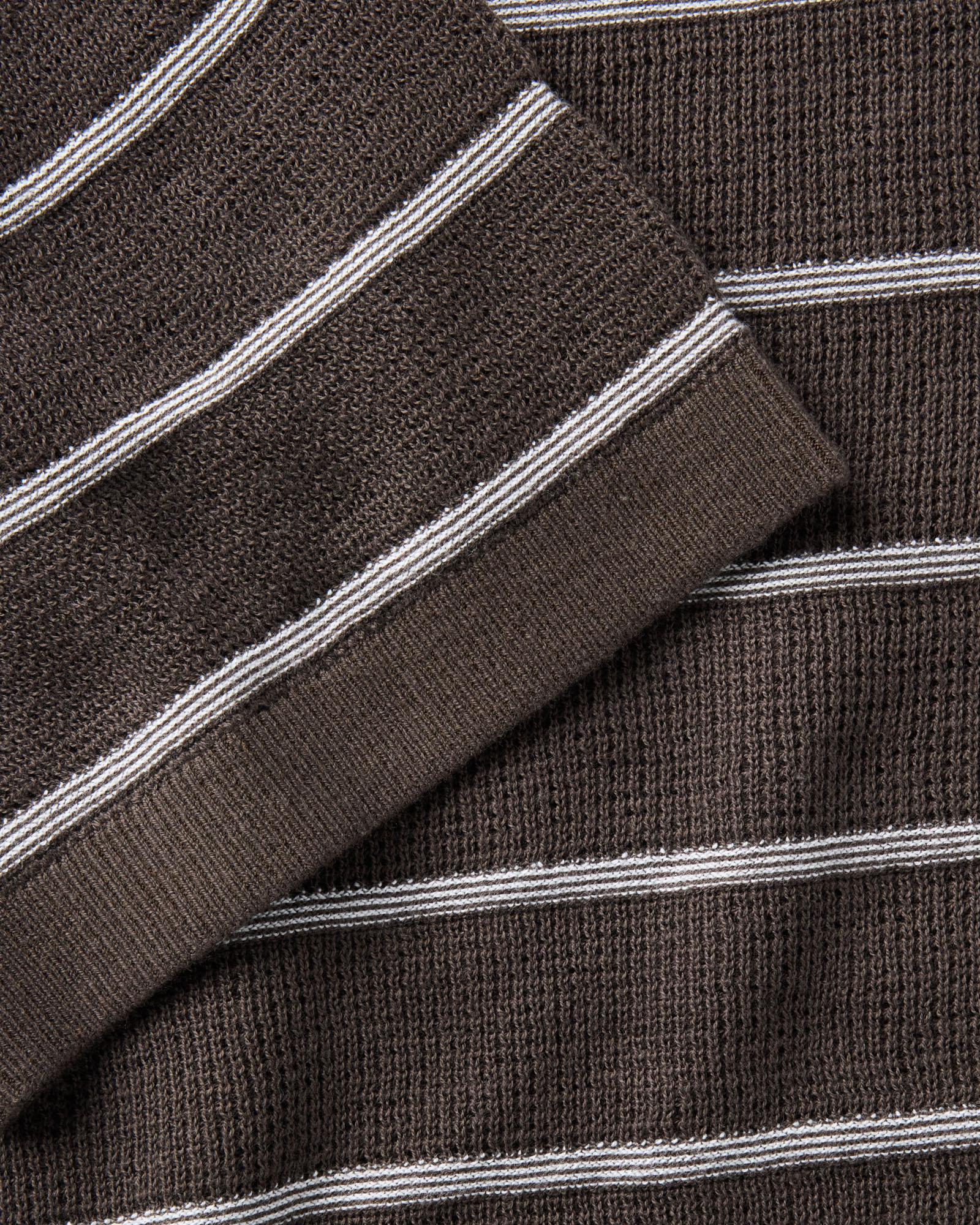 The Brody Sweater Tee in Espresso Stripe