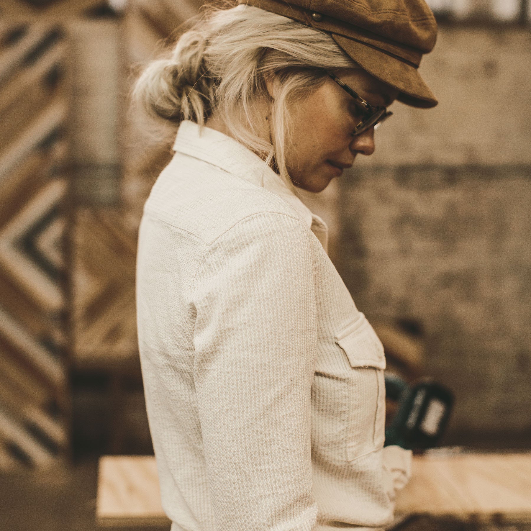 The Andie Shirt in Natural Corded Denim