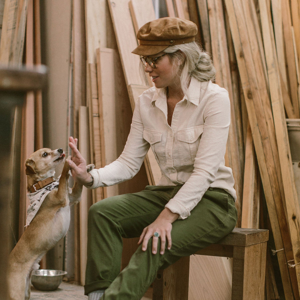 The Andie Shirt in Natural Corded Denim