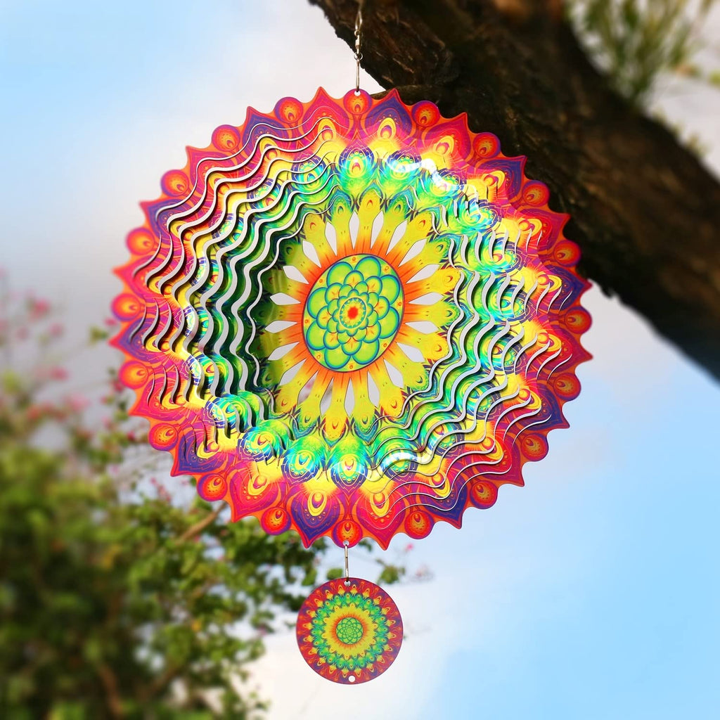Colorful3D Rotating Reflective Wind Chime