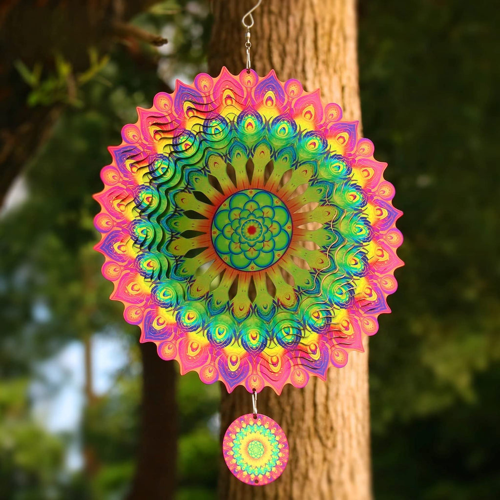 Colorful3D Rotating Reflective Wind Chime