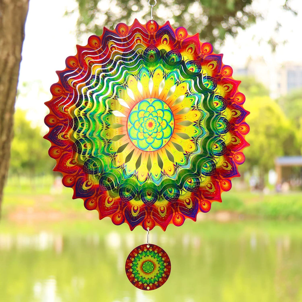 Colorful3D Rotating Reflective Wind Chime
