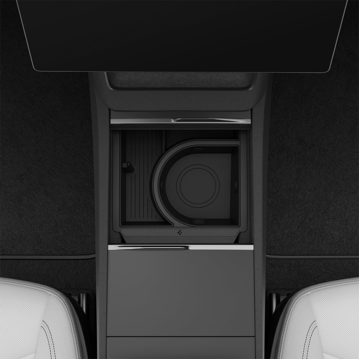 Tesla Series - Sliding Center Console Organizer with Bottle Holder | TO220SC