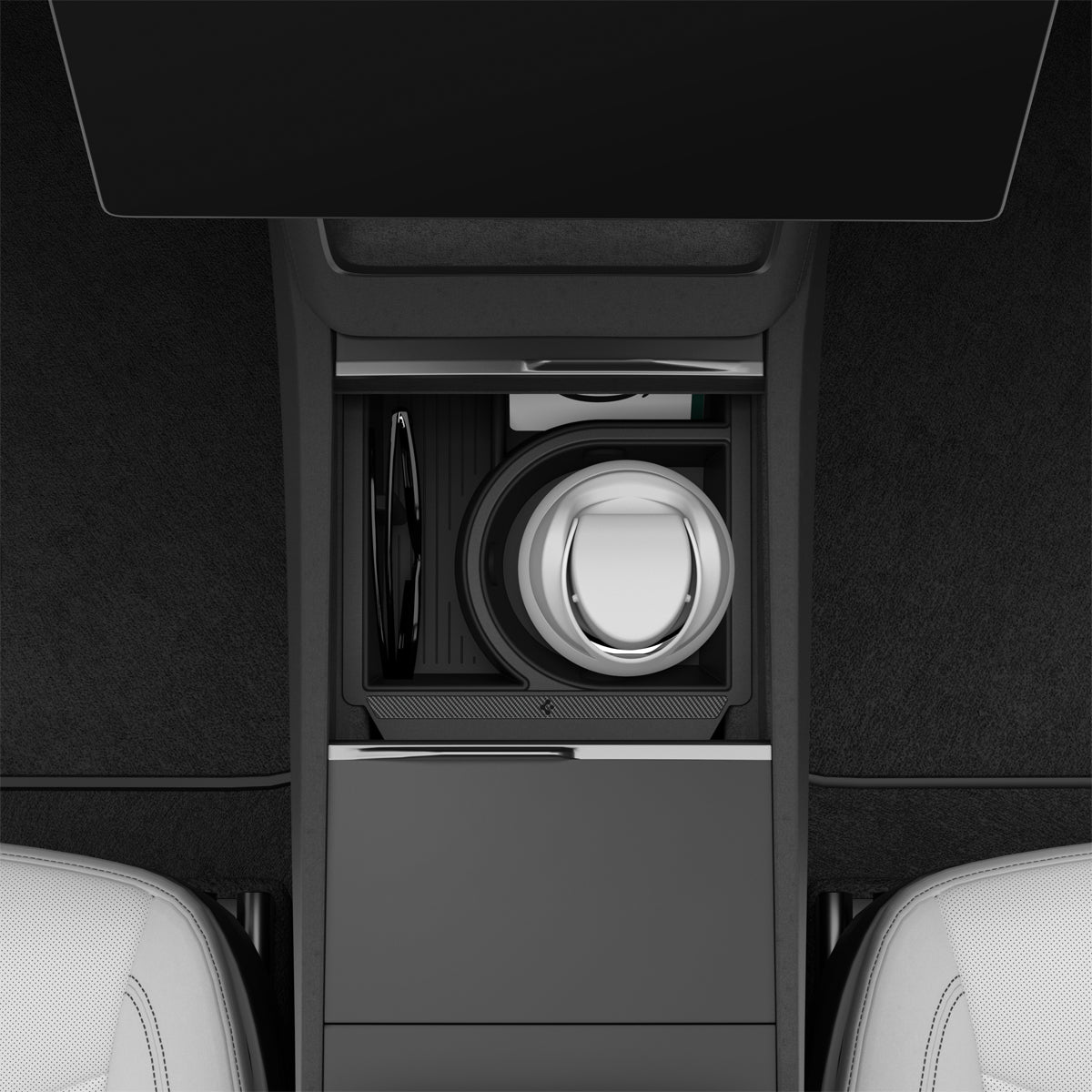Tesla Series - Sliding Center Console Organizer with Bottle Holder | TO220SC