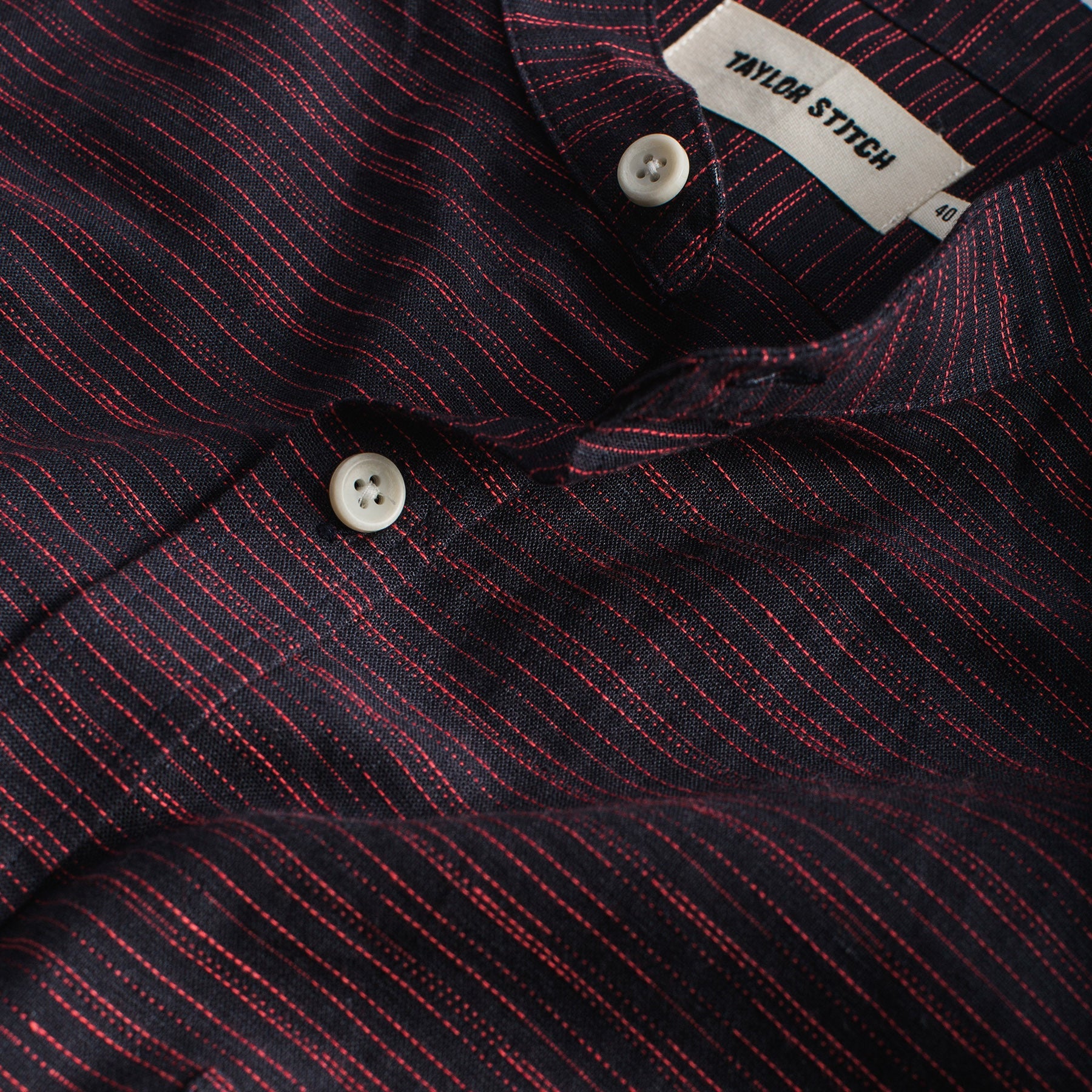 The Bandit in Navy & Red Slub Stripe