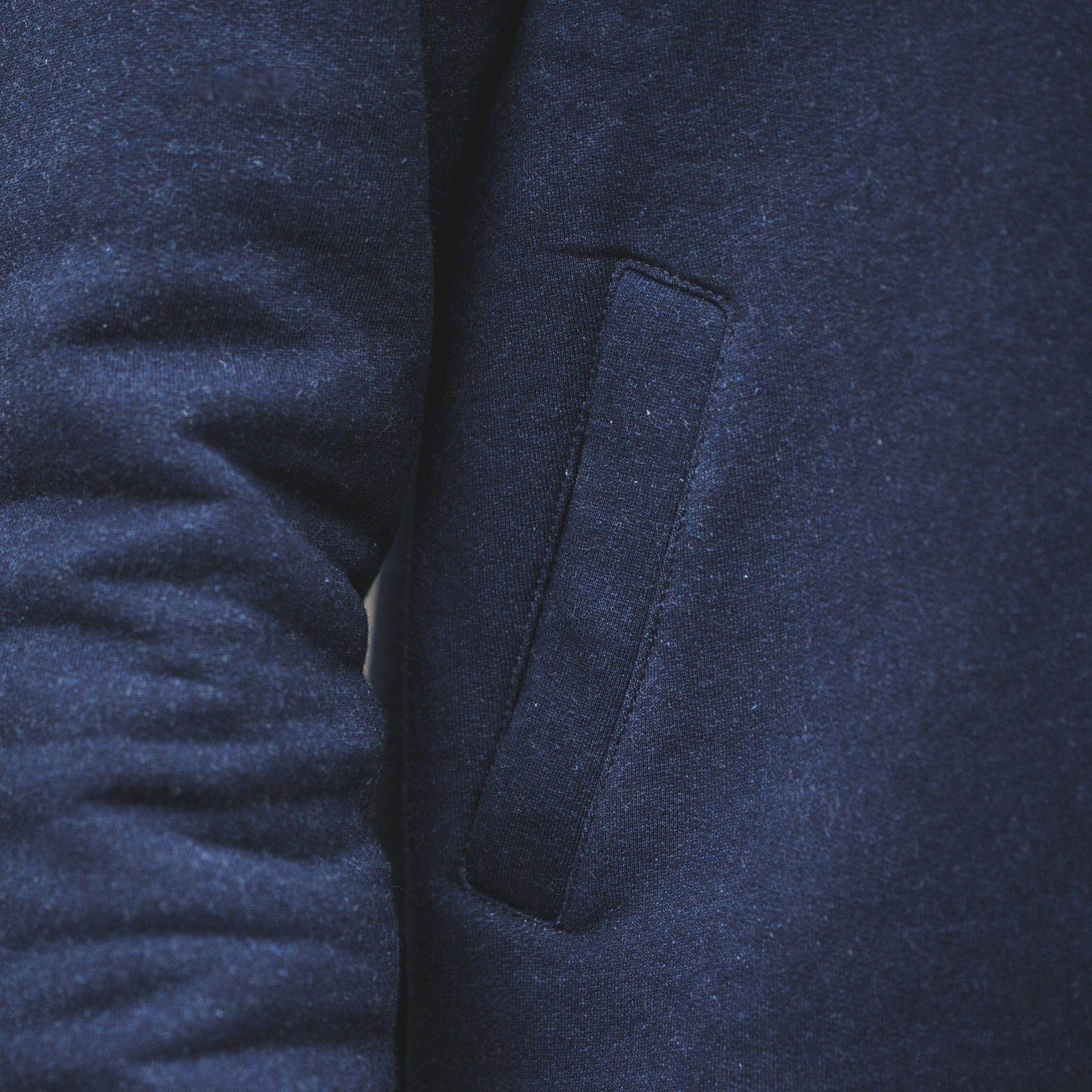 The Bomber in Indigo Fleece