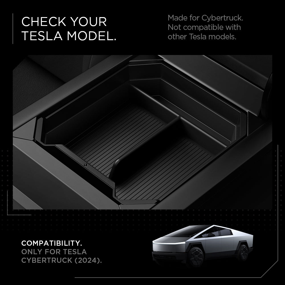Tesla Series - Non-Slide Center Console Organizer | 3-Section