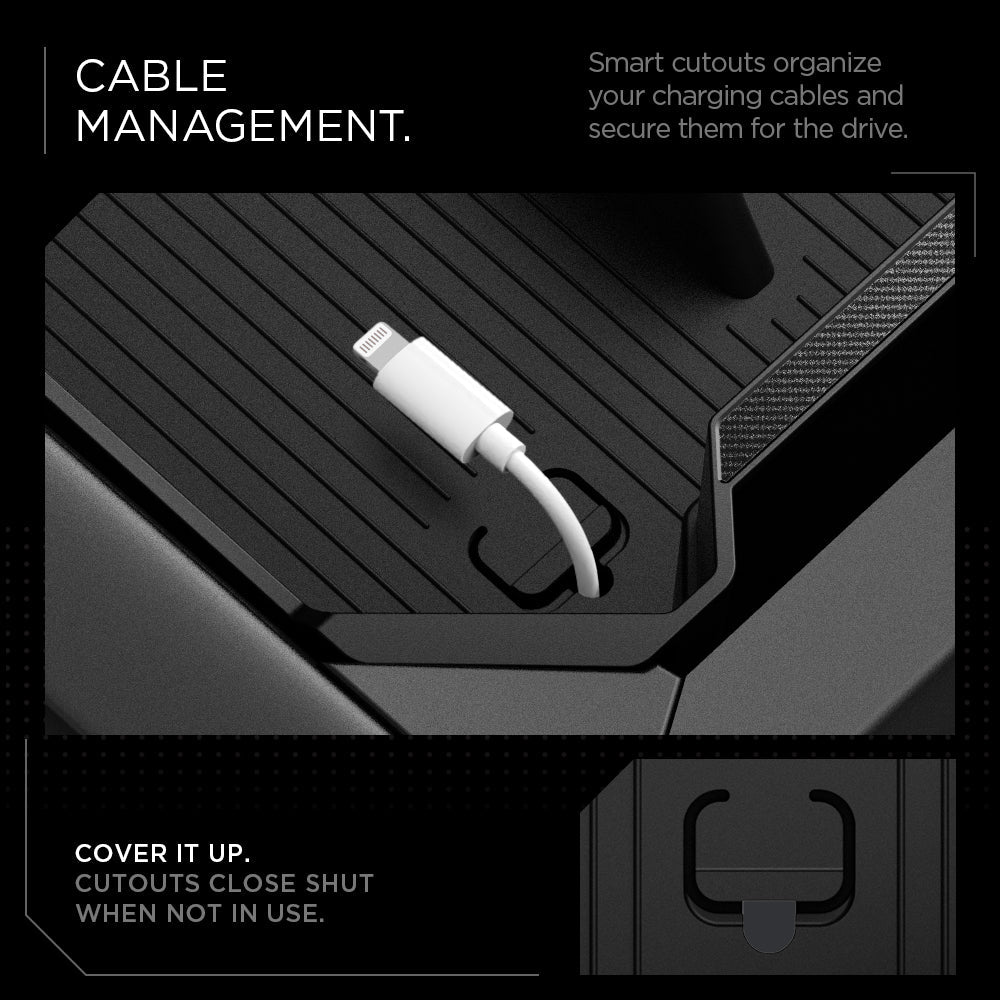Tesla Series - Non-Slide Center Console Organizer | 3-Section