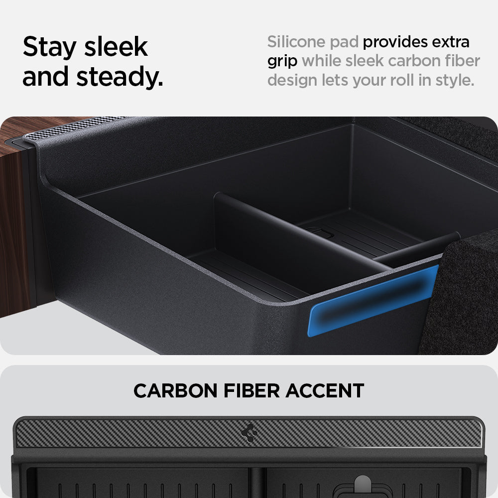 Tesla Series - Non-Slide Center Console Organizer | 3-Section