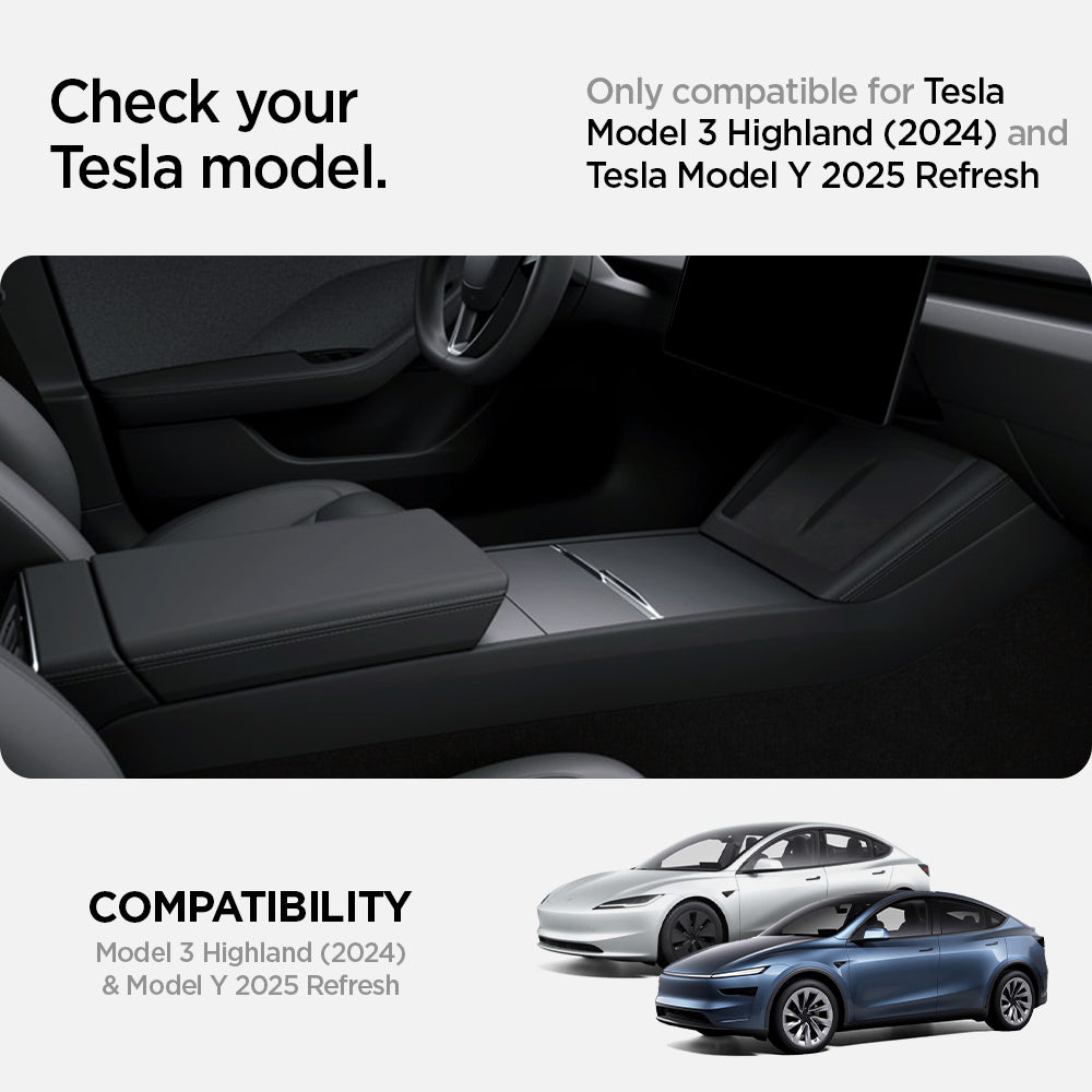 Tesla Series - Non-Slide Center Console Organizer | 3-Section
