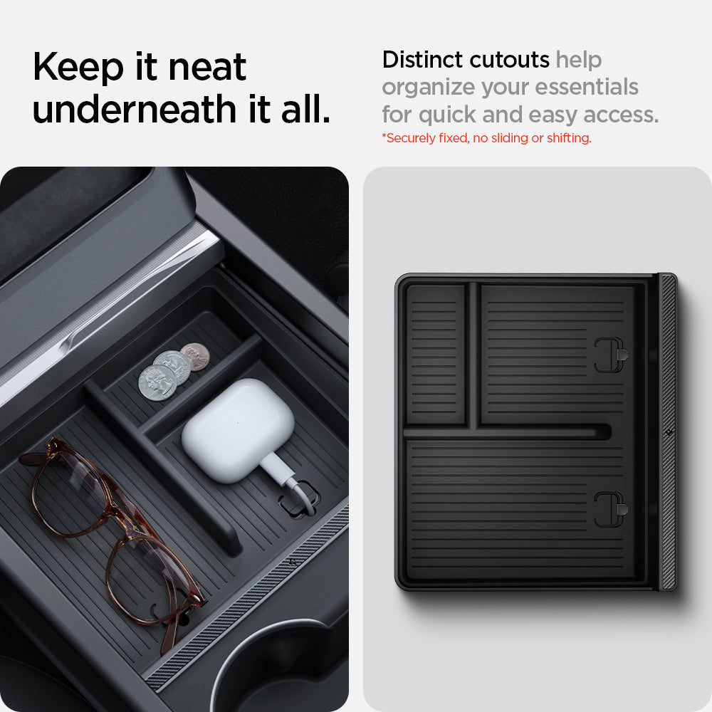 Tesla Series - Non-Slide Center Console Organizer | 3-Section