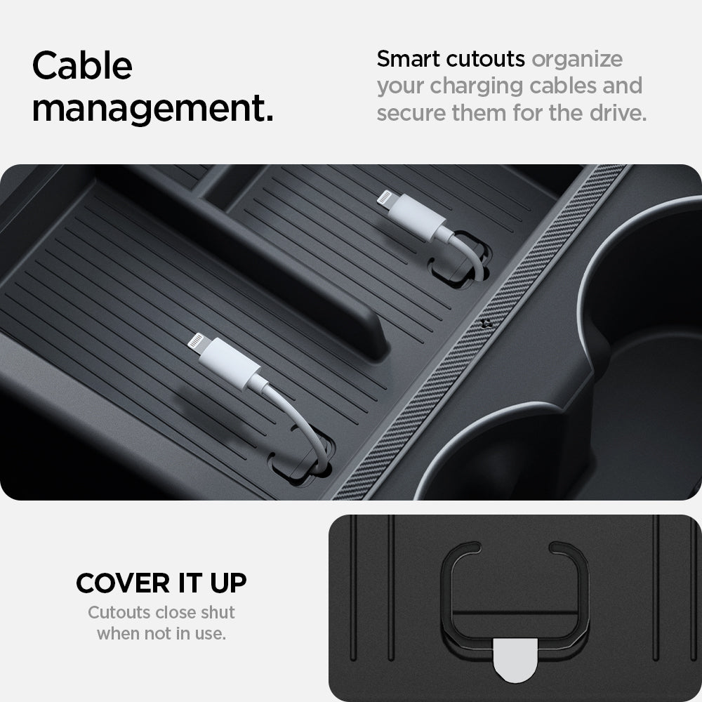 Tesla Series - Non-Slide Center Console Organizer | 3-Section