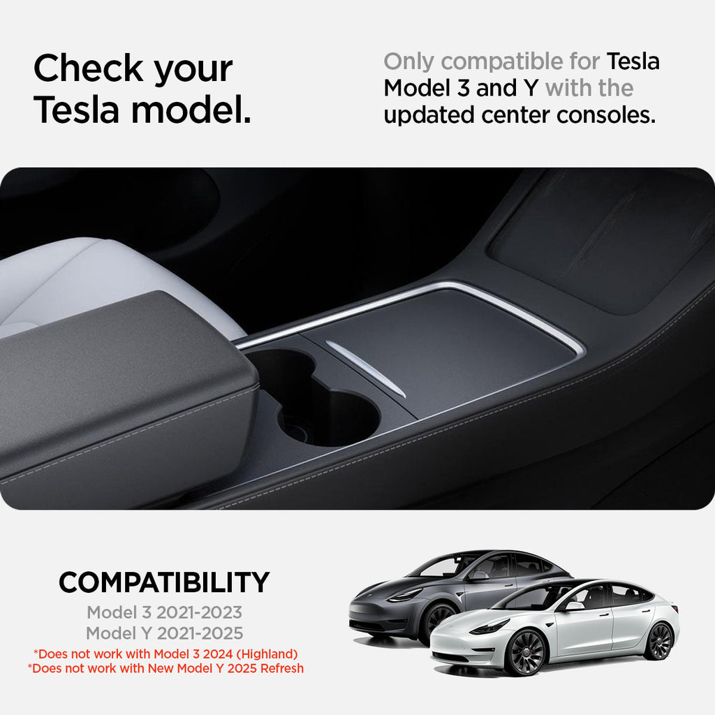 Tesla Series - Armrest Console Organizer Upper Tray | 2-Section