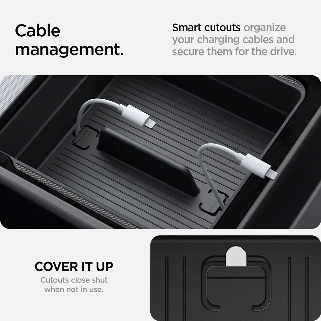 Tesla Series - Armrest Console Organizer Upper Tray | 2-Section