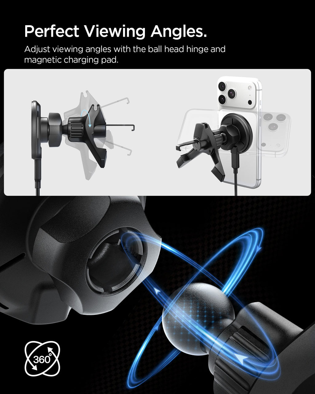 Spigen Essential Qi2 15W Hook Car Mount (Mag Fit) | EV15MAQ