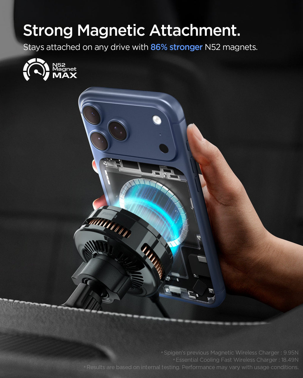 Spigen Essential Qi2.2 25W Hook Car Mount (Mag Fit)