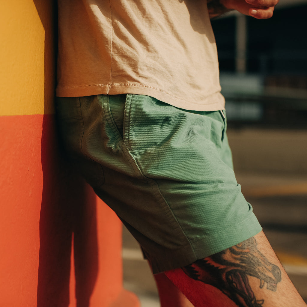 The Apres Short in Ocean Pinwale
