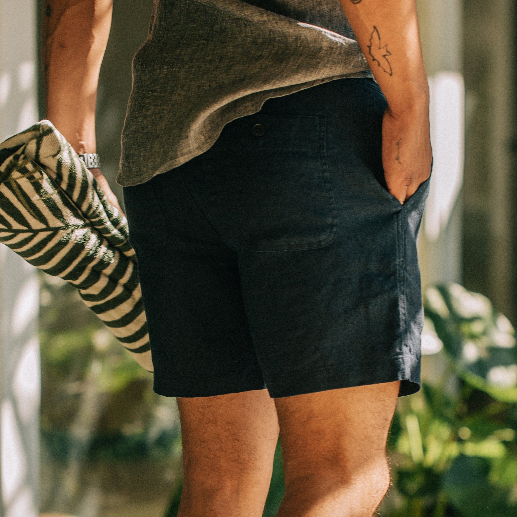 The Apres Short in Navy Hemp