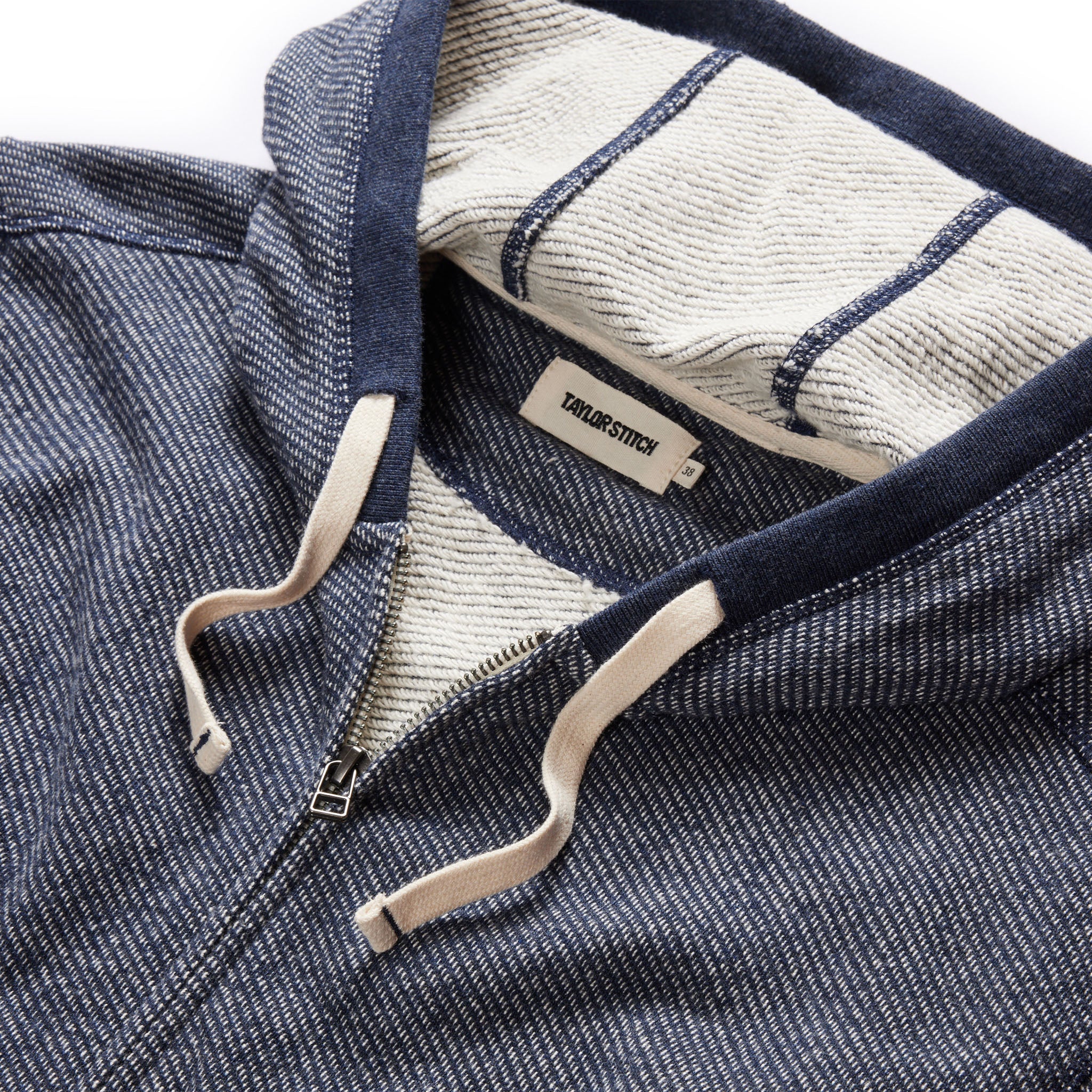 The Apres Zip Hoodie in Heather Navy Terry