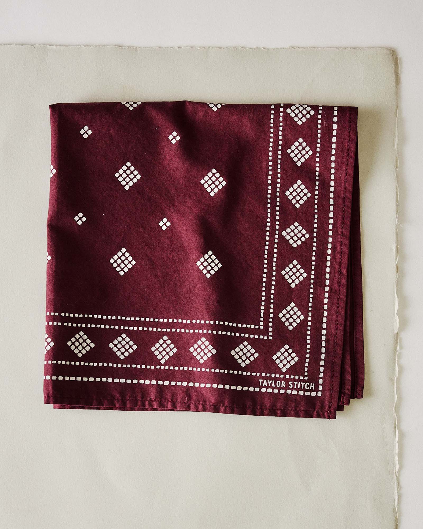 The Bandana in Dried Cherry Diamond