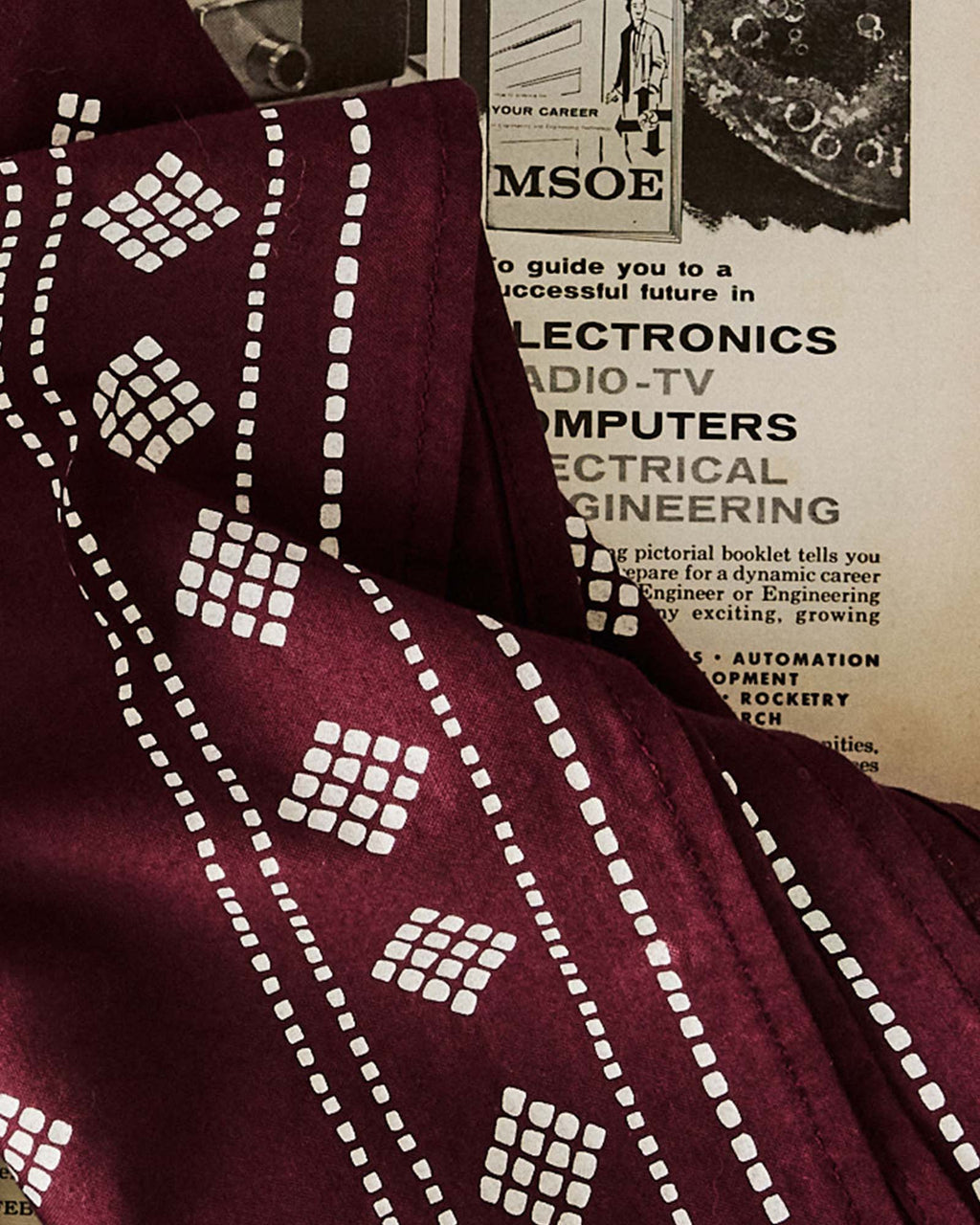 The Bandana in Dried Cherry Diamond