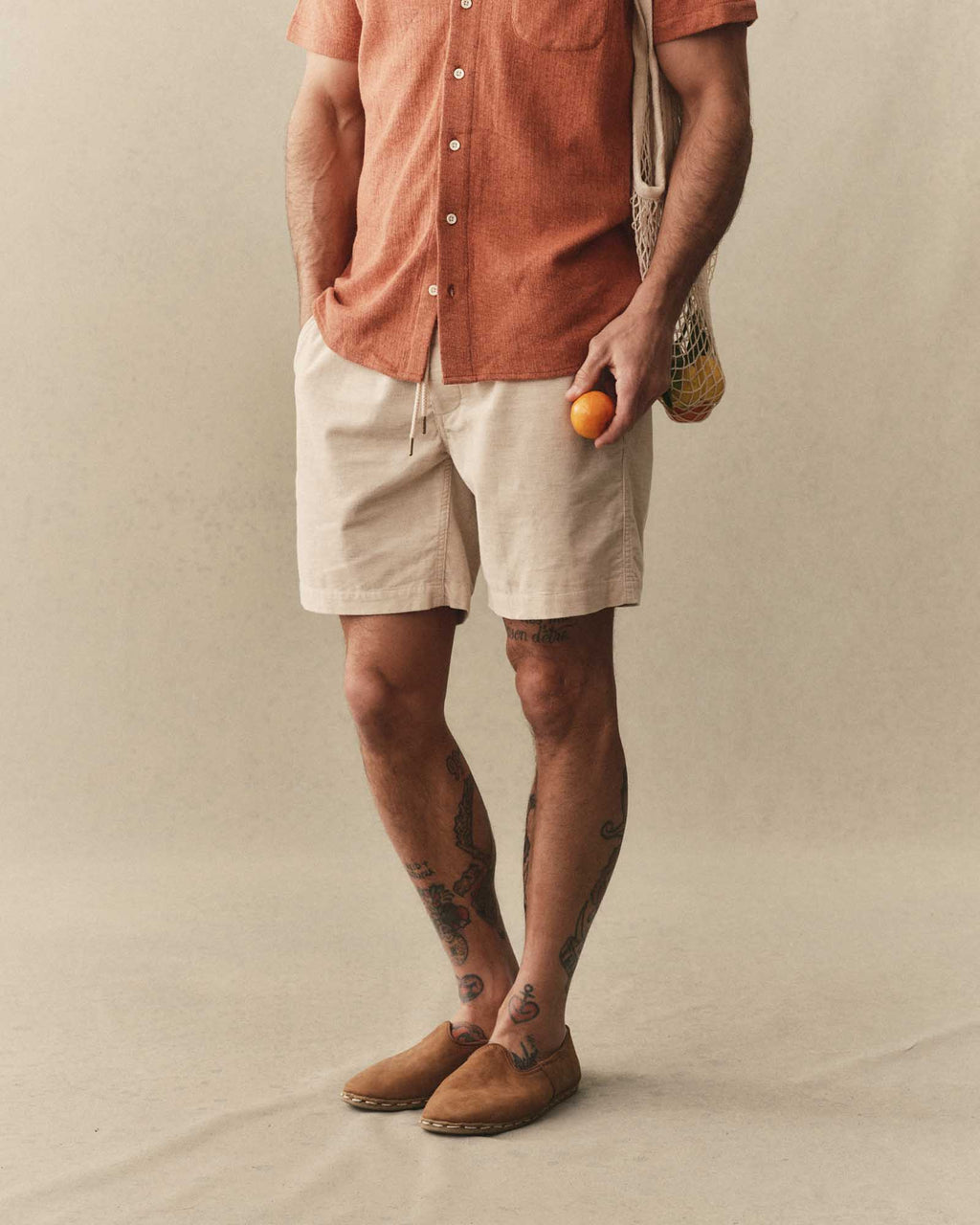 The Apres Short in Heather Oat Pincord