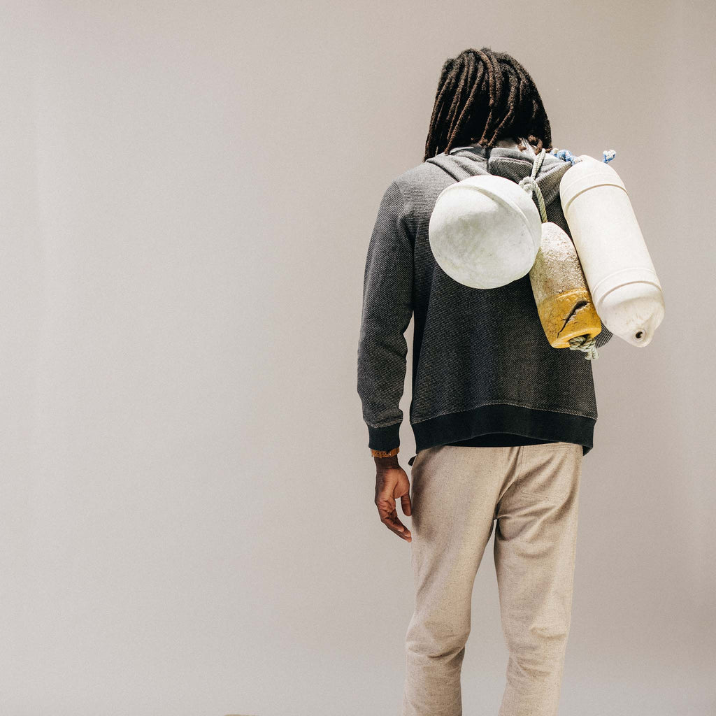 The Apres Zip Hoodie in Graphite French Terry Twill