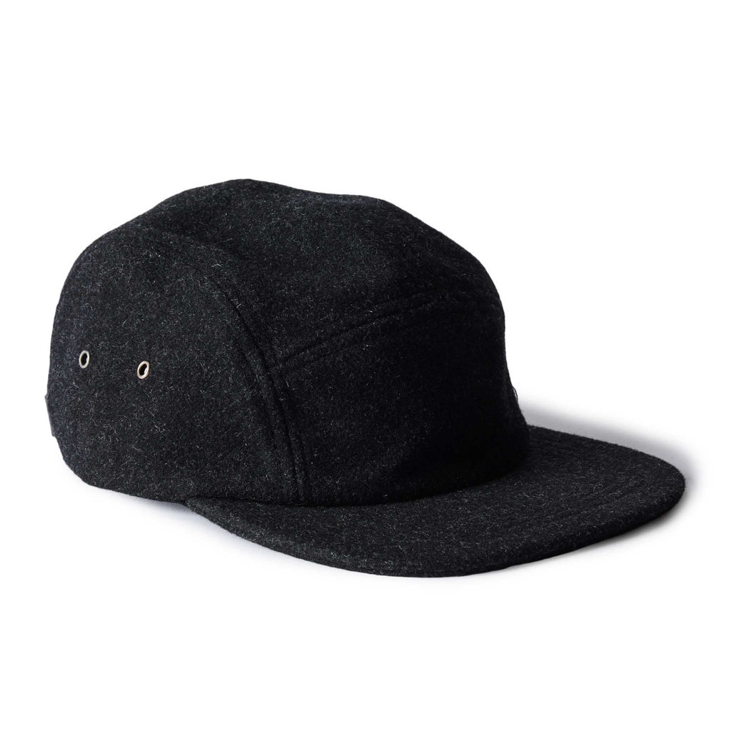 The 5-Panel Cap in Heather Coal Wool Blend