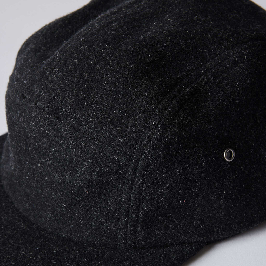 The 5-Panel Cap in Heather Coal Wool Blend