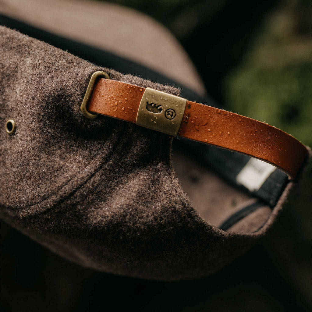 The 5-Panel Cap in Heather Sable Wool Blend