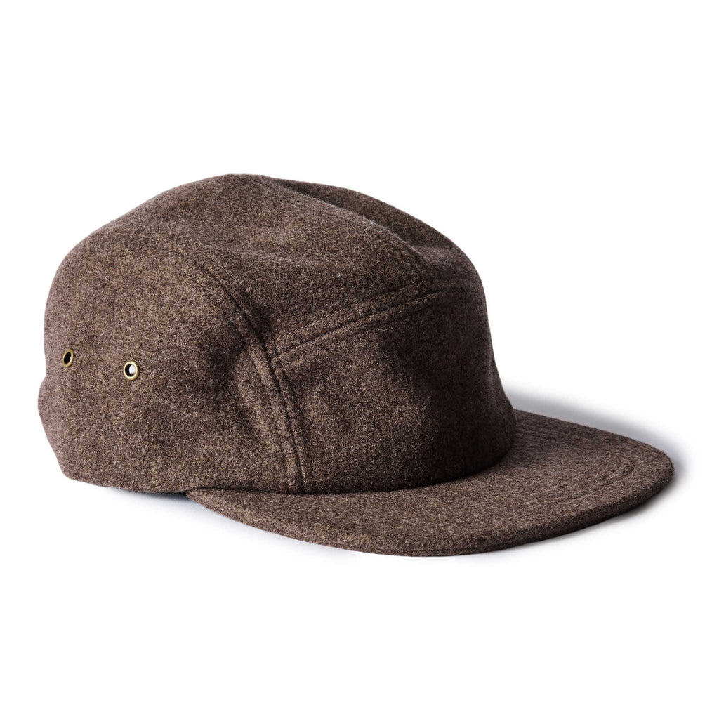 The 5-Panel Cap in Heather Sable Wool Blend