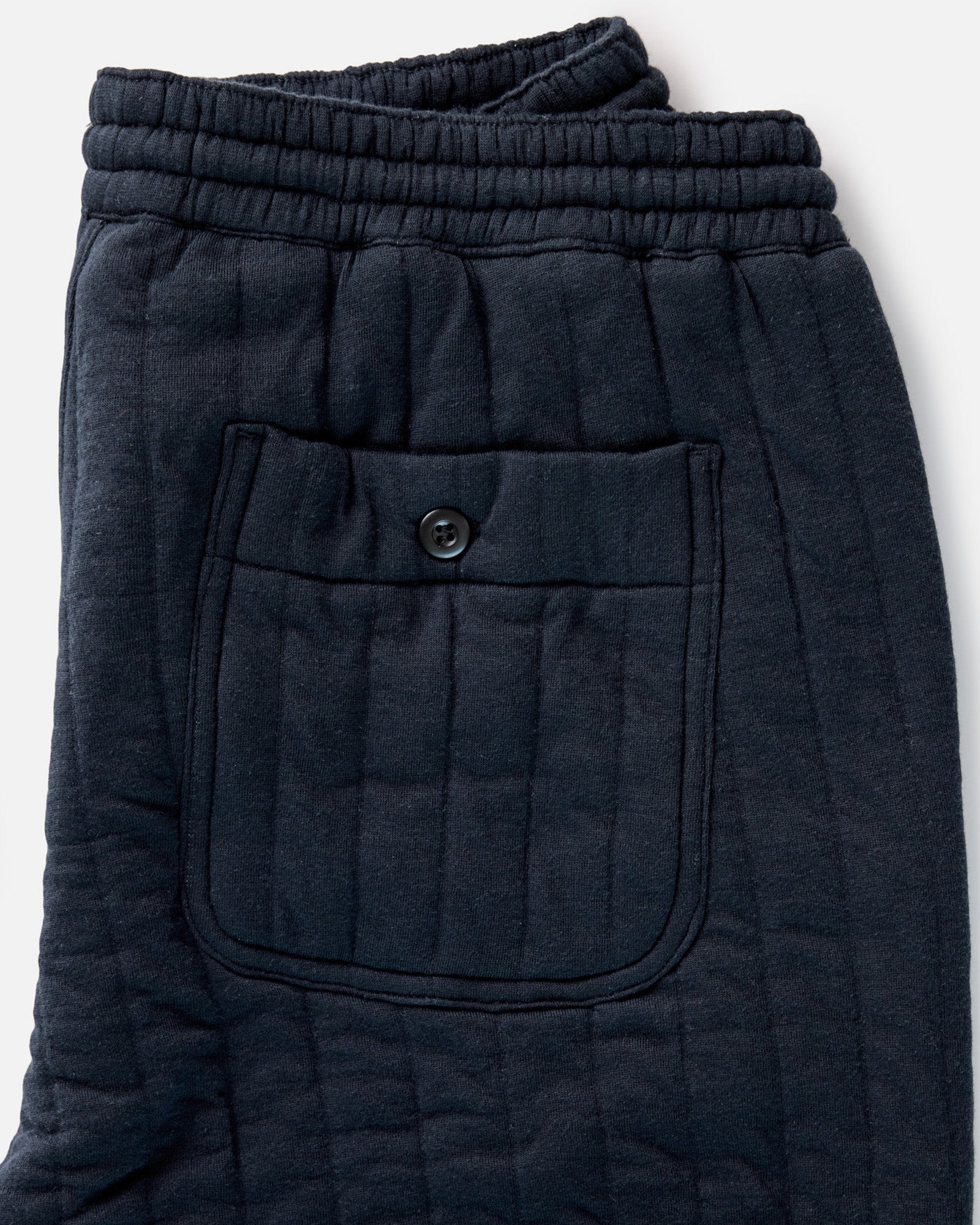 The Apres Pant in Heather Midnight Quilted Jersey