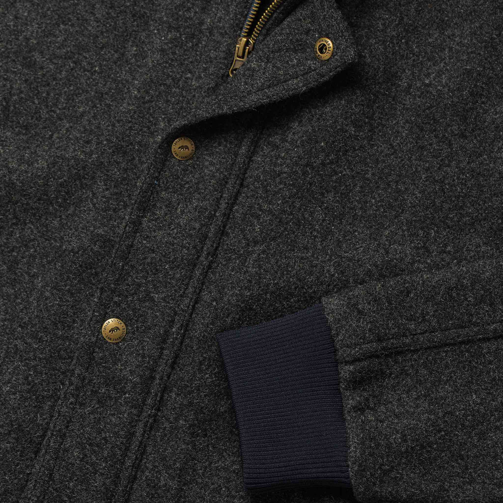 The Bomber Jacket in Charcoal Wool