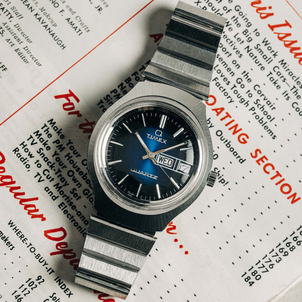 1977 Timex Blue Dial Q Quartz