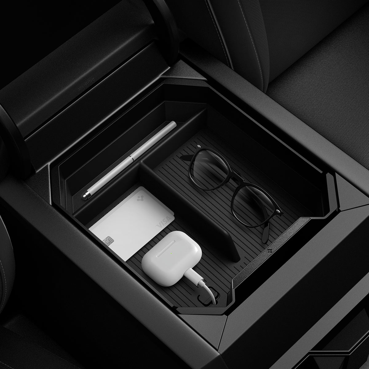 Tesla Series - Non-Slide Center Console Organizer | 3-Section