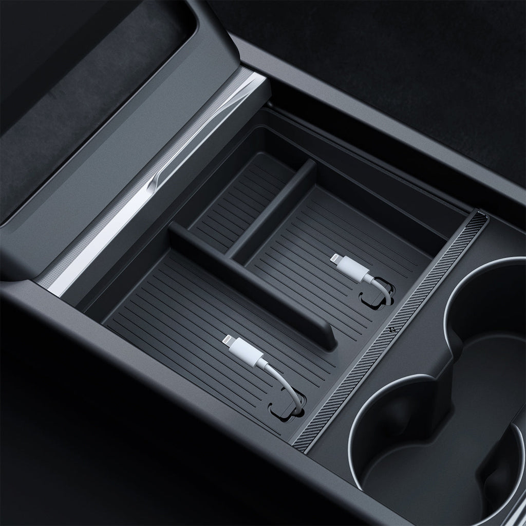 Tesla Series - Non-Slide Center Console Organizer | 3-Section