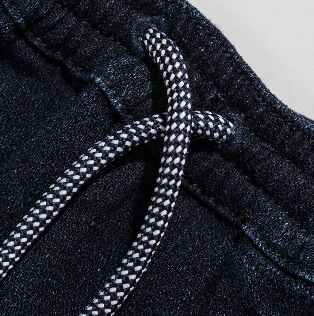 The Après Short in Indigo Crepe
