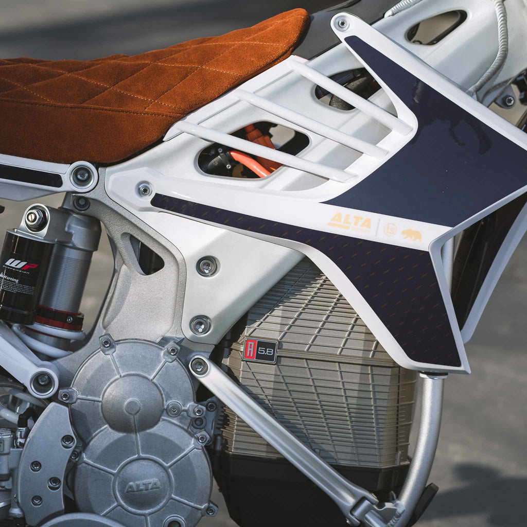 The Alta Motors Redshift EX in Taylor Stitch Custom