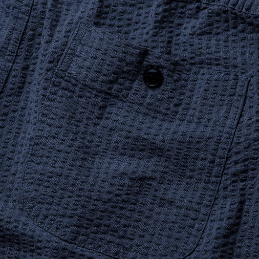 The Après Pant in Navy Seersucker